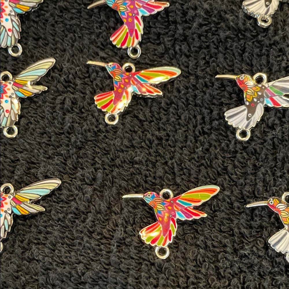 60 Colorful Hummingbird Charms nwt - Picture 7 of 11